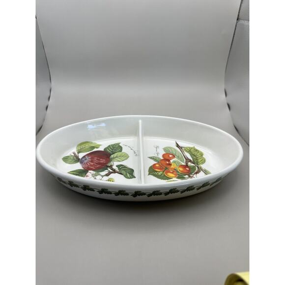 Vintage Portmeirion Pomona 1990s 11" Dual Compartment Veggie Serving Dish - Picture 4 of 6